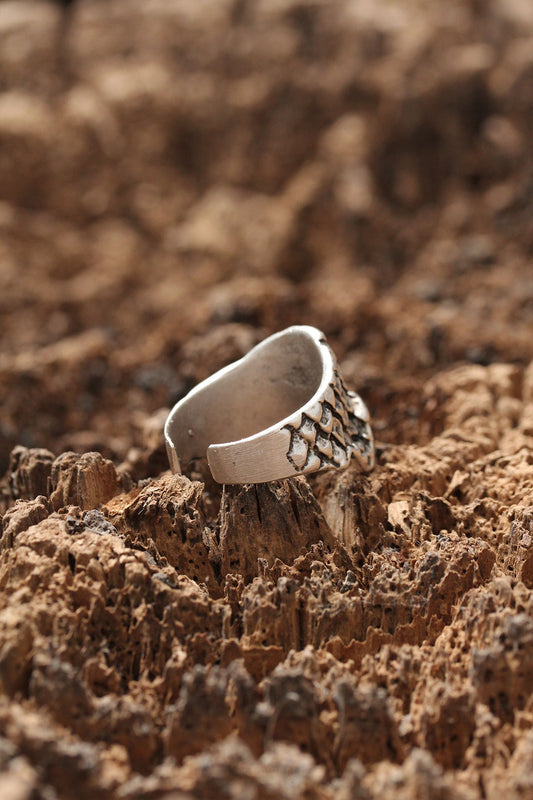 EY436 - Kuru Kafa Desen Ayarlanabilir Yüzük