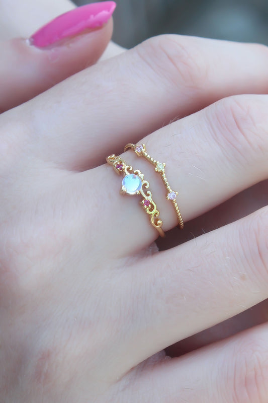 BYK2665 - Gold Renk Zirkon Taşlı Taç Model Kadın Yüzük