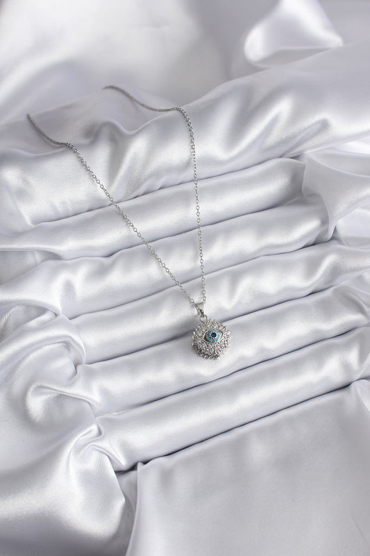 BKO8169 - 316L Çelik Gold Renk Zirkon Taşlı Göz Model Kadın Kolye