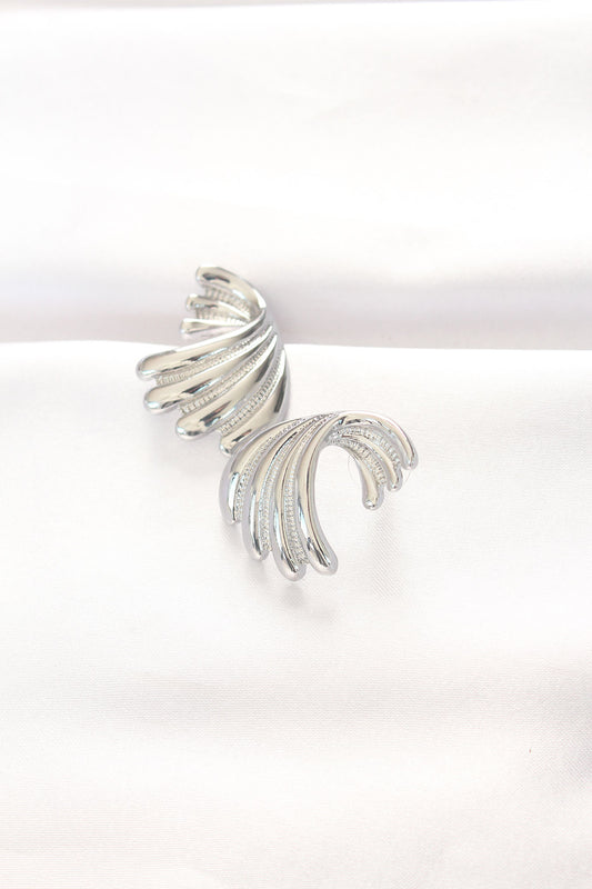 BKP8884 - Pirinç Gümüş Renk Küpe