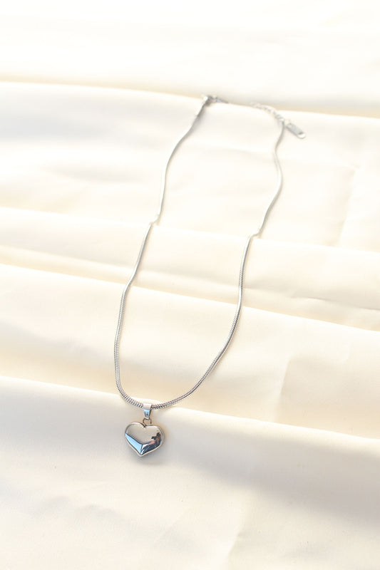 BKO8509 - 316L Çelik Gümüş Renk Kalp Kolye