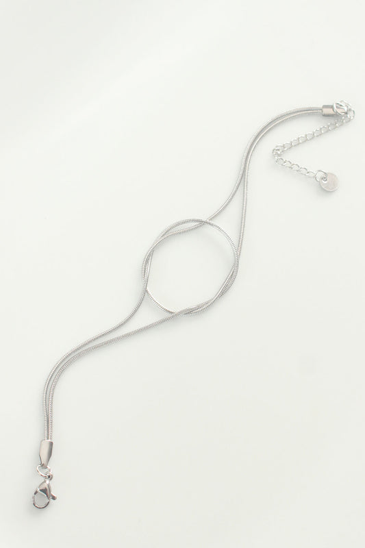 BB6043 - 316L Çelik Gümüş Renk Düğüm Model Bileklik