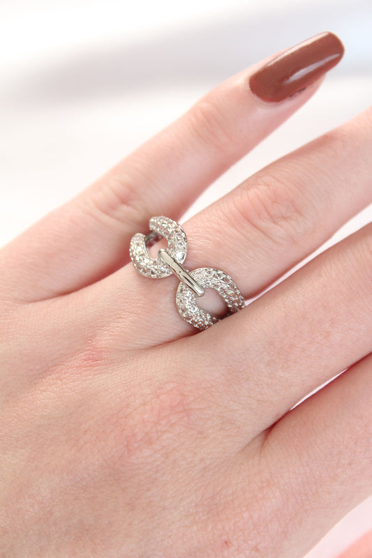 BYK3108 - Zirkon Taşlı Silver Renk Ayarlanabilir Yüzük