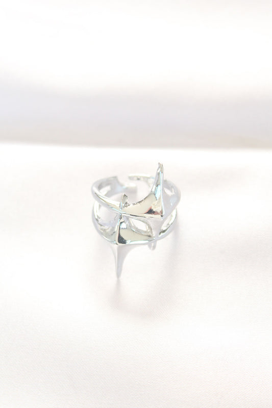 BYK3143 - Yıldız Model Silver Renk Ayarlanabilir Yüzük