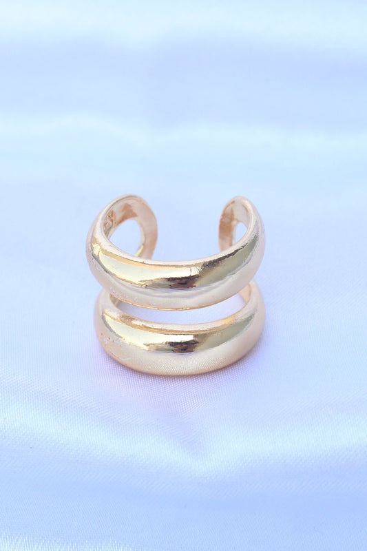 BYK3172 - Pirinç Gold Renk Ayarlanabilir Şerit Yüzük