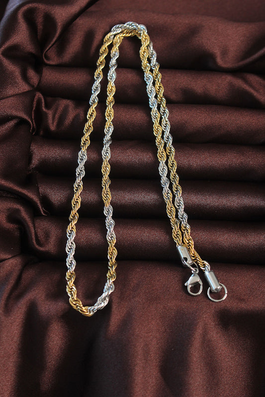 ERK1364 - 316L Çelik Çift Renk Burgu Tasarımlı Kolye