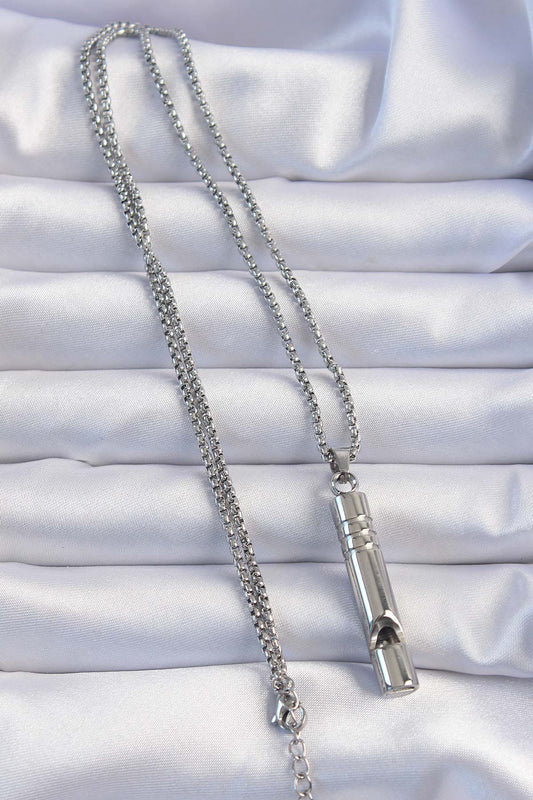 EBK1200 - Acil Durum Düdüğü 316L Çelik Kararma Yapmaz Yüksek Desibel Kolye Unisex