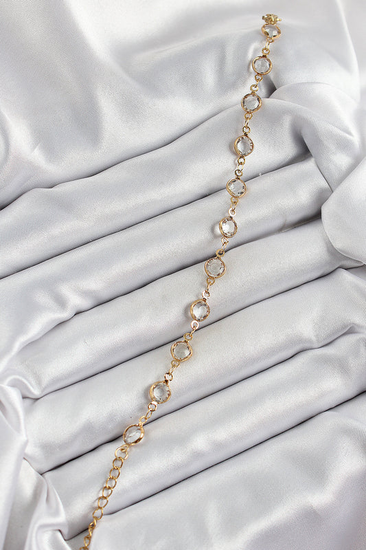 BB7050 - Pirinç Gold Renk Zirkon Taşlı Kadın Bileklik