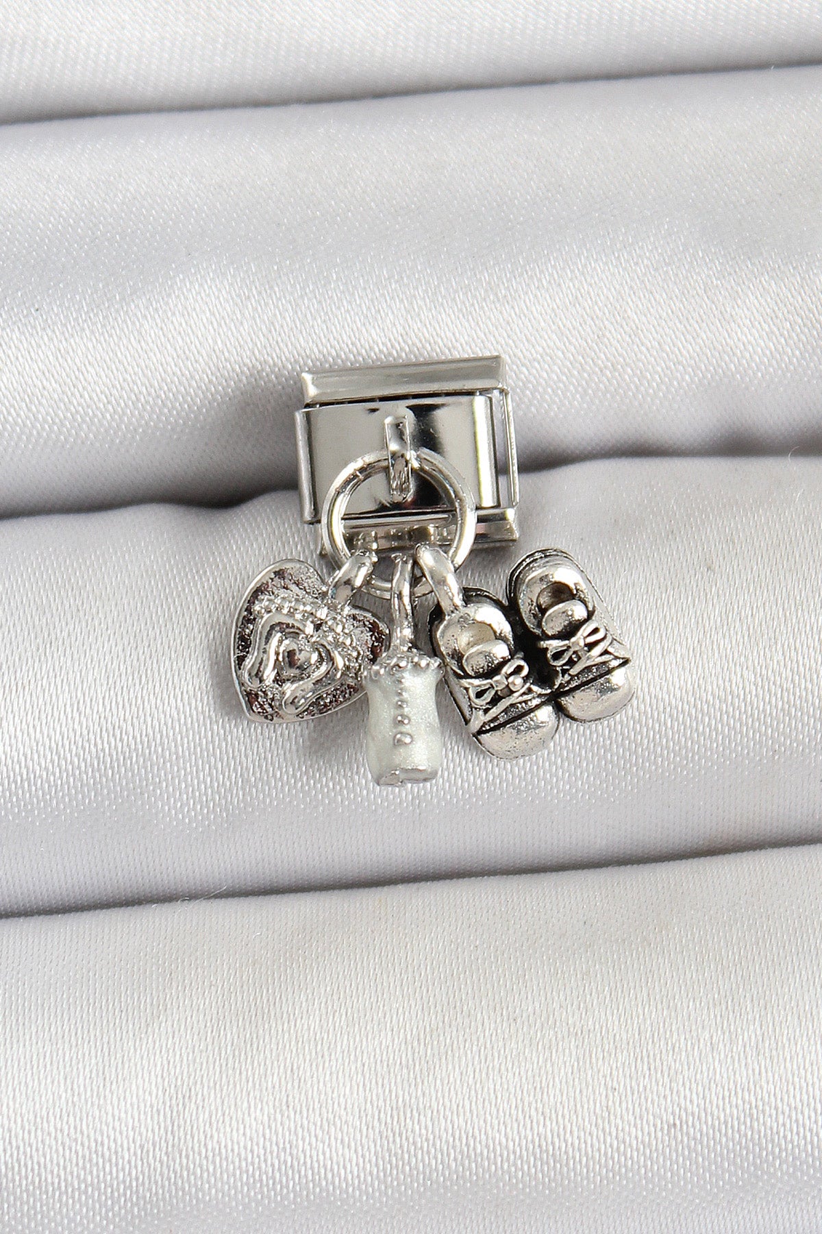 BC1493 - 316L Çelik Gümüş Renk Bebek Konsept Nomination Charm