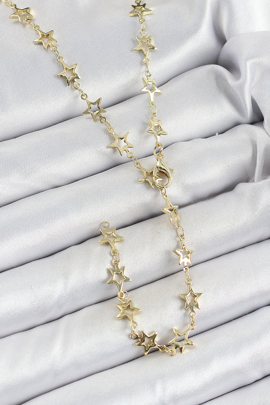 BKO10301 - Pirinç Gold Renk Yıldızlı Kadın Y Kolye