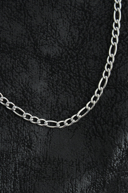 ERK1393 - 316L Çelik Klasik Figaro Zincir Model Gümüş Renk Erkek Kolye