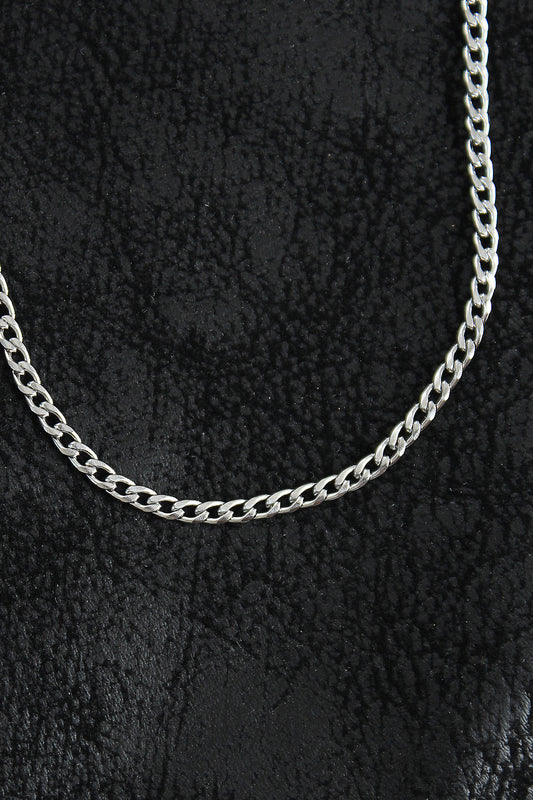 ERK1397 - 316L Çelik İnce Klasik Zincir Model Gümüş Renk Erkek Kolye