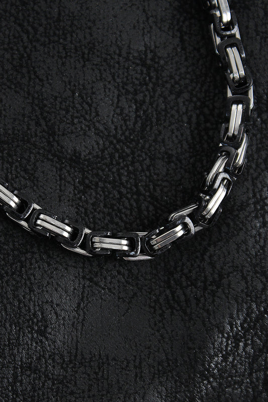 ERK1405 - 316L Çelik Kral Zincir Model Gümüş Renk Erkek Kolye