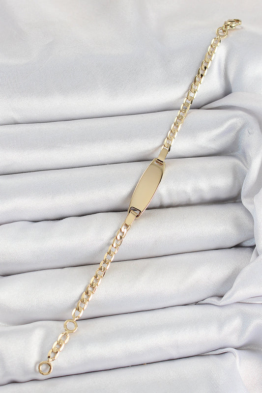 BB7435 - Pirinç Oval Model Gold Renk Xuping Bebek Künyesi