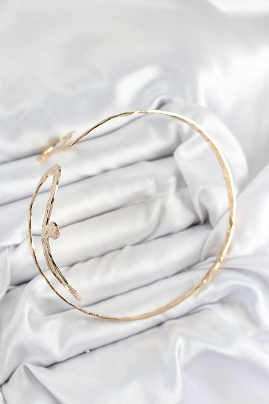 BB7524 - Pirinç Yılan Model Gold Renk Kadın Pazu Bileklik