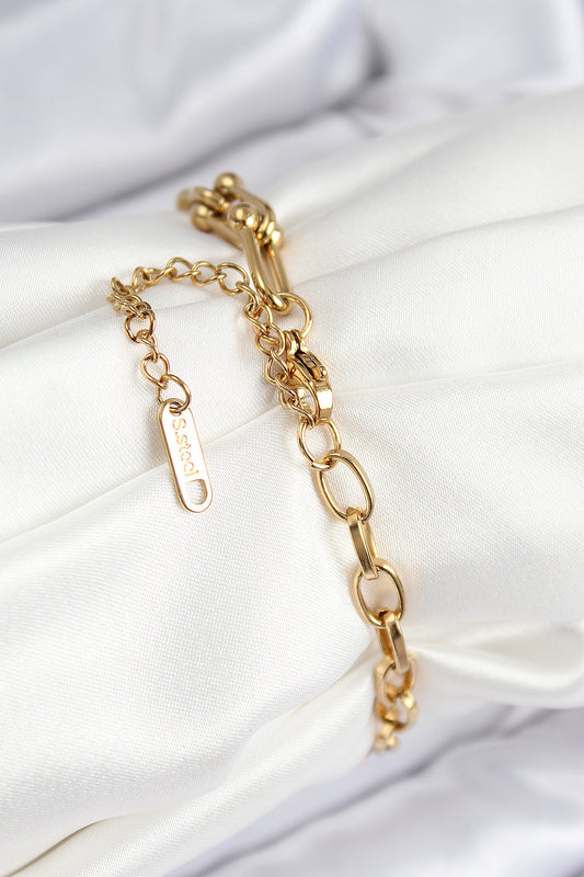 BB7776 - 316L Çelik Tifany Ağaç Model Gold Renk Kadın Bileklik