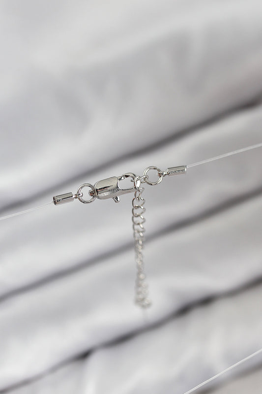 BKO10504 - Misineli Yıldız Model Gümüş Renk Hayalet Kolye