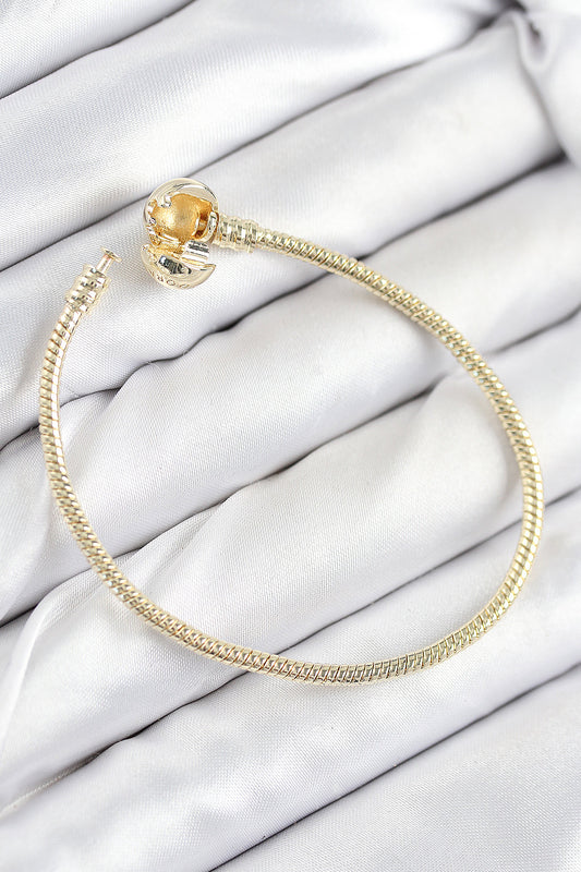 BB7807 - Pirinç Charm Topcuk Model Gold Renk Kadın Bileklik