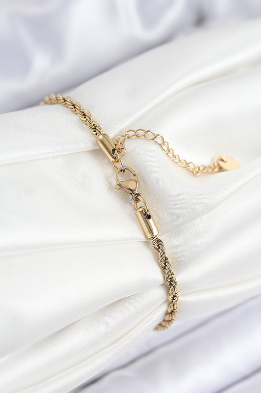 BB7838 - 316L Çelik Nazar Boncuğu Detaylı Yaşam Çiçeği Model Gold Renk Kadın Bileklik