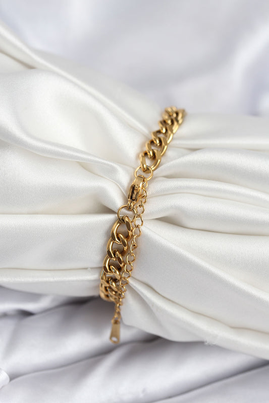 BB7918 - 316L Çelik Gold Renk Yazı Yazmaya Uygun Kadın Bileklik