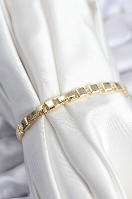 BB7940 - Pirinç VIP Seri Gold Renk Zirkon Taşlı Model Kadın Bileklik