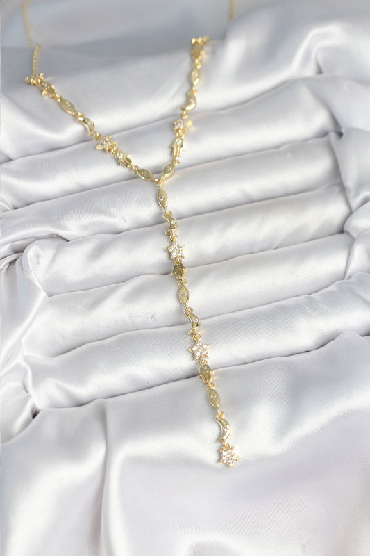 BKO10599 - Pirinç Gold Renk Kadın Manifest Kolye