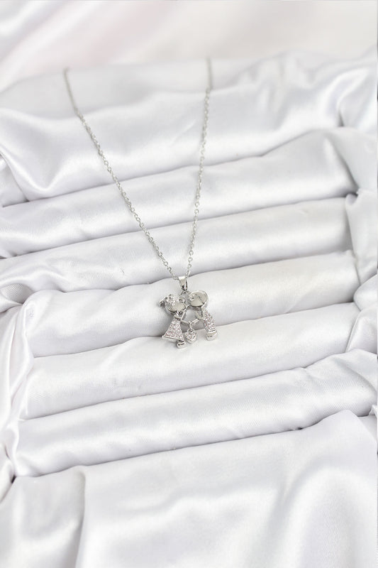 BKO10618 - 316L Çelik Zincir Gümüş Renk Erkek Kız Model Kadın Kolye