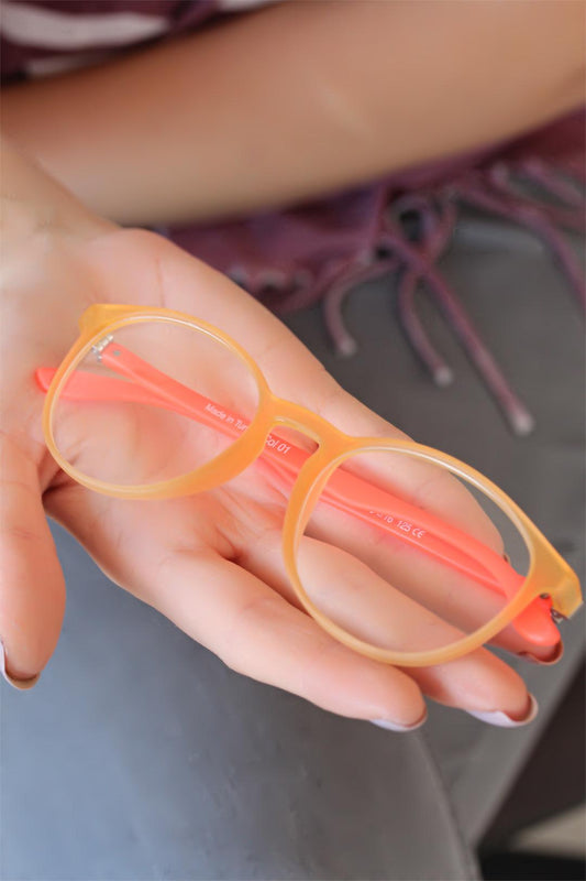 GG517 - Sarı Renk Oval Turuncu Renk Bayan Gözlük