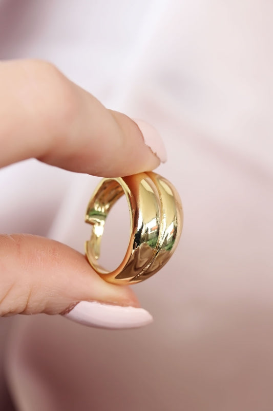 Metal Gold Renk Ayarlamalı Kadın Yüzük - BYK1549