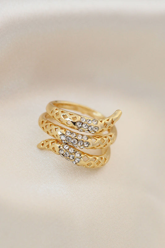 BYK2040 - Ayarlamalı Altın Renk Metal Zirkon Taşlı Yüzük