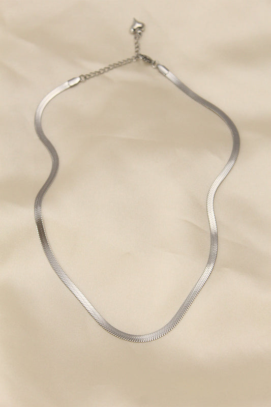 BKO5903 - 316L Çelik Silver Renk 45 cm İtalyan Zincir Model Kadın Kolye