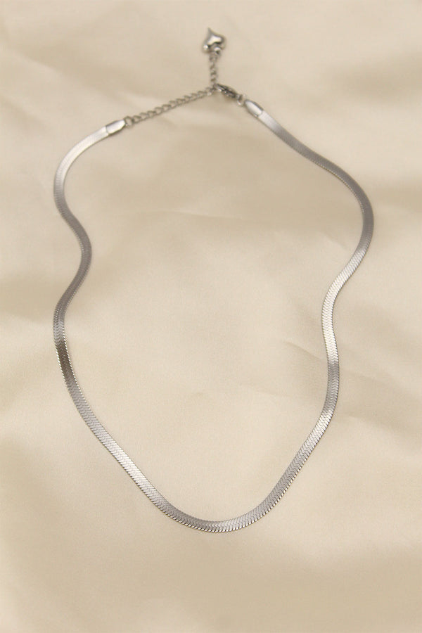 BKO5903 - 316L Çelik Silver Renk 45 cm İtalyan Zincir Model Kadın Kolye