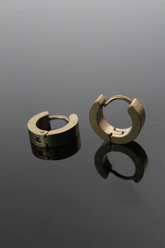 EKP252 - 316L Çelik Gold Renk Halka Model Çift Küpe