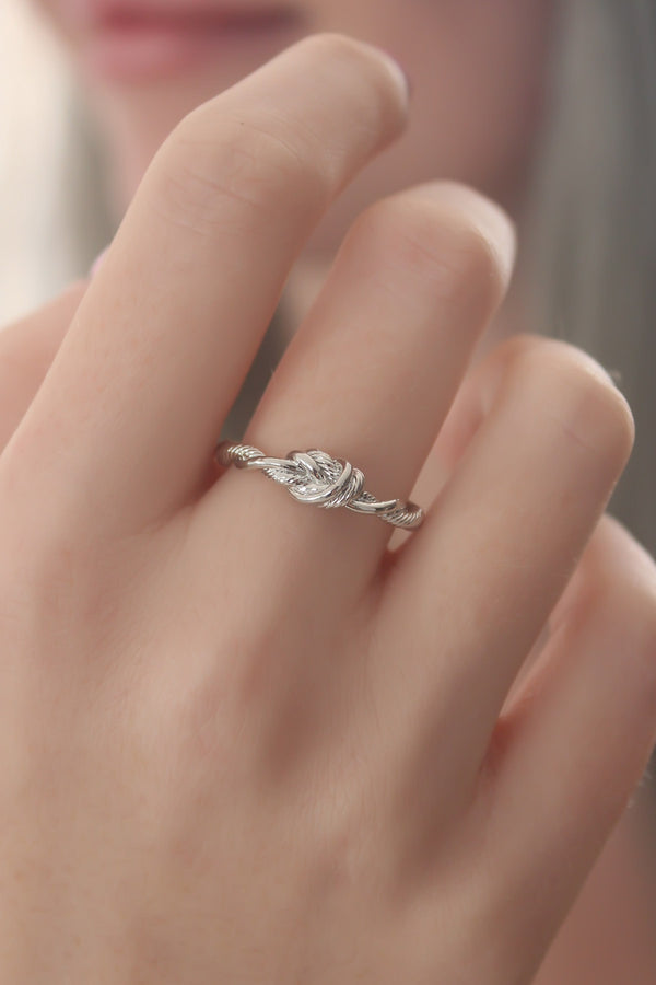 BYK2417 - Gümüş Renk Halat Düğüm Model Kadın Yüzük