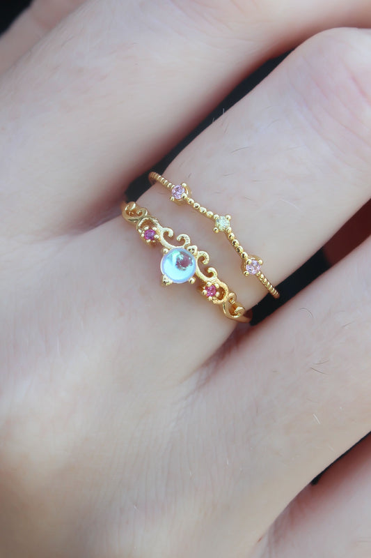 BYK2665 - Gold Renk Zirkon Taşlı Taç Model Kadın Yüzük