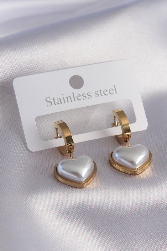 BKP7458 - 316L Çelik Gold Renk Kalp Model Kadın Küpe