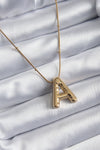 BKO7946 - 316L Çelik Gold Renk Bubble "A" Harf Model Kadın Kolye
