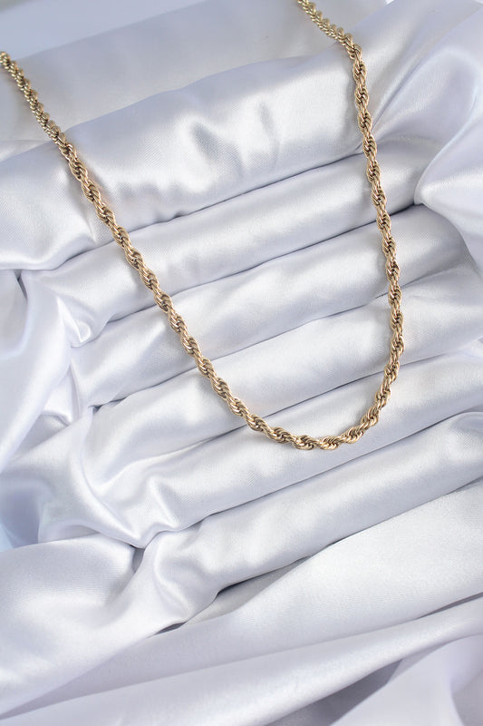 BKO7972 - 316L Çelik Gold Renk 60 cm Burgu Model Kadın Kolye