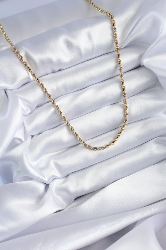 BKO7973 - 316L Çelik Gold Renk 60 cm Burgu Model Kadın Kolye