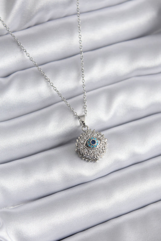 BKO8169 - 316L Çelik Gold Renk Zirkon Taşlı Göz Model Kadın Kolye