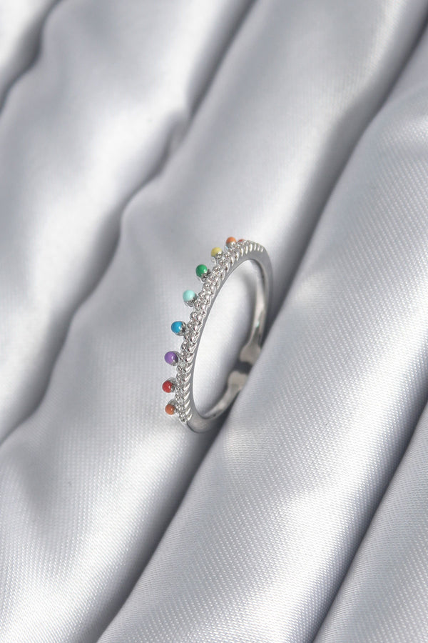 BYK2998 - Pirinç Gümüş Renk Zirkon Taş Detay Kadın Yüzük