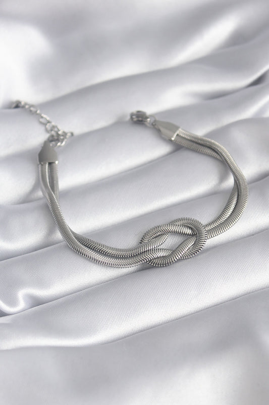 BB5860 - 316L Çelik Çelik Gold Renk İtalyan Zincir Düğüm Model Kadın Bileklik