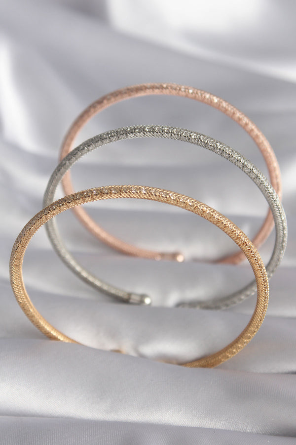 BB5916 - Pirinç Mix Renk Hasır Model Zirkon Taş Detay Kadın Bileklik Seti