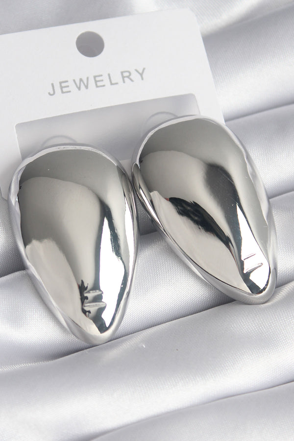 BKP8546 - Pirinç Gümüş Renk Badem Model Kadın Küpe