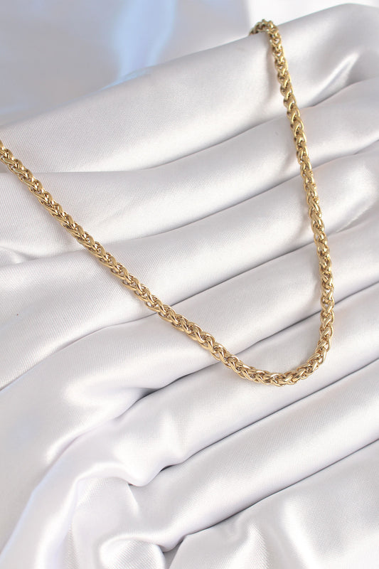 BKO8446 - 316L Çelik Gold Renk Burgu Zincir Model Kadın Kolye