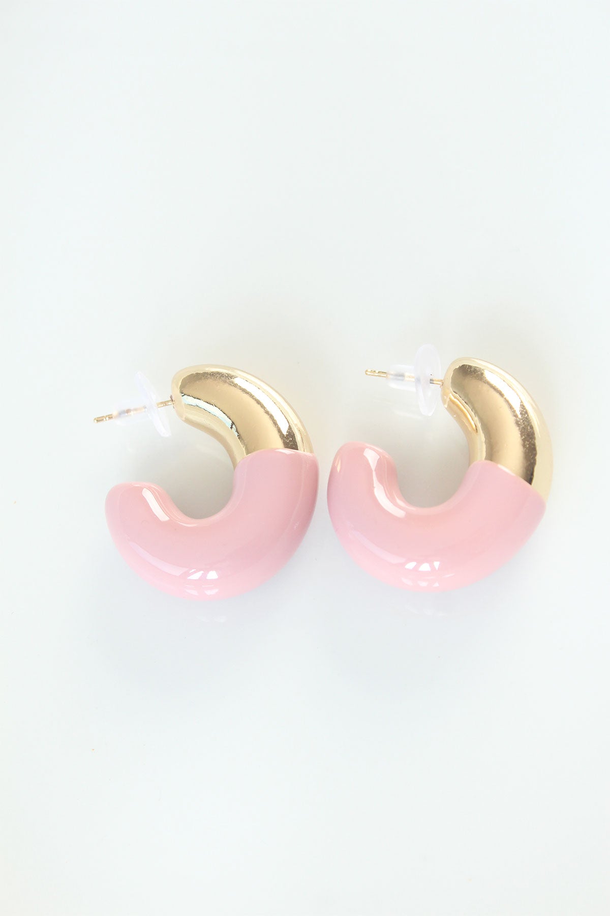 BKP8872 - CCB Gül Kurusu Gold Çift Renk Küpe