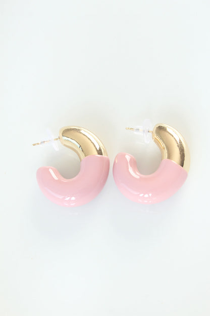BKP8872 - CCB Gül Kurusu Gold Çift Renk Küpe