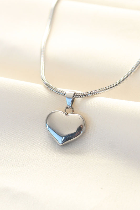 BKO8509 - 316L Çelik Gümüş Renk Kalp Kolye