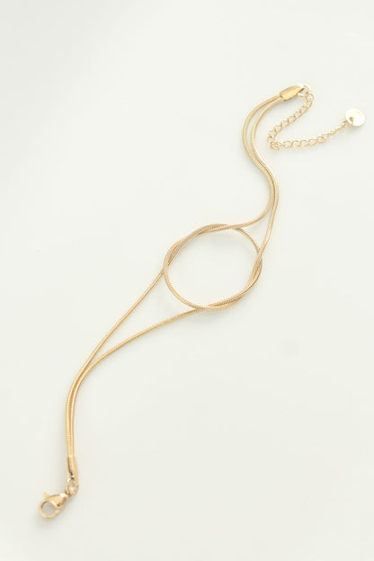 316L Çelik Gold Renk Düğüm Model Bileklik - BB6042