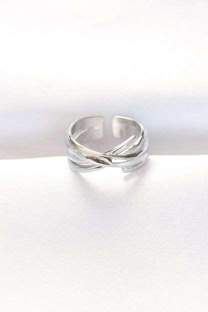 BYK3102 - Kalın Silver Renk Ayarlanabilir Yüzük